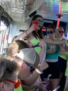 Customer photo from a party bus rental review by Aaron B