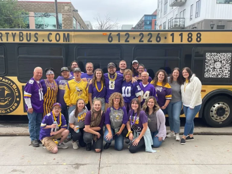 Minnesota Vikings Shuttles, party bus rental in Minneapolis and St Paul MN