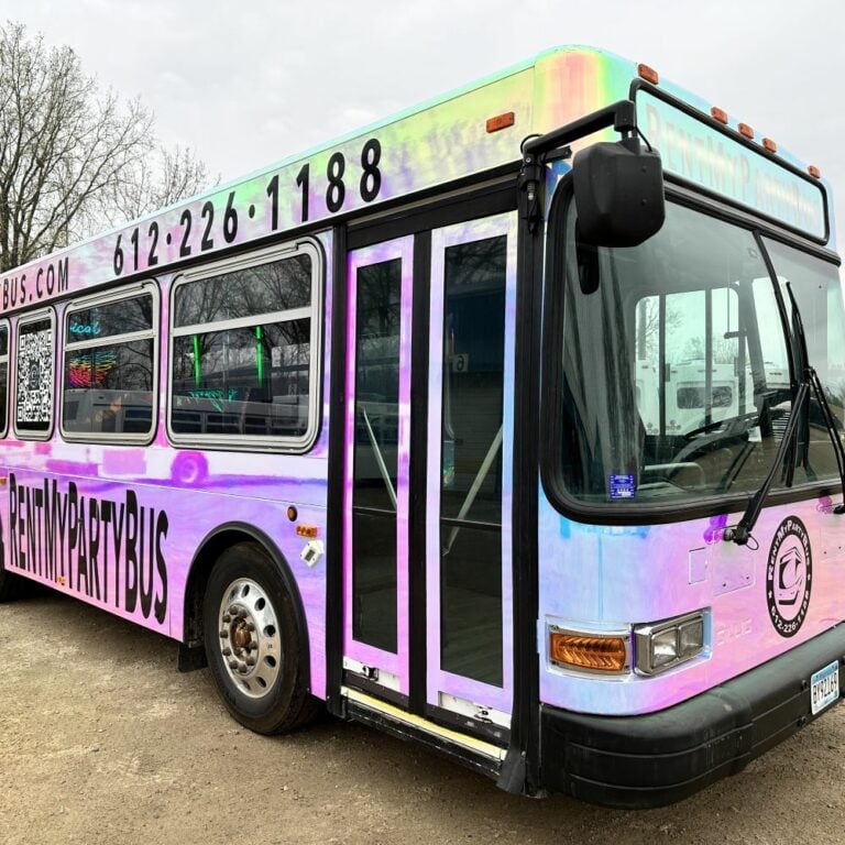 Medium VIP party bus for school dances in Minneapolis MN, seats 25 students
