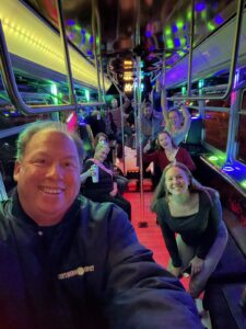 Customer photo from a party bus rental review by Kraig O’Rourke
