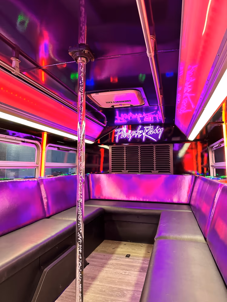 Purple Rain Party Bus 18 Bachelorette