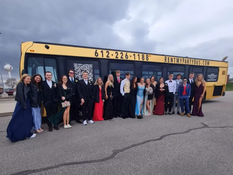 The 24K Gold Party Bus Wedding Group