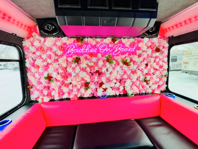 The Bachelorette Party Bus 30 Rear Seating Red