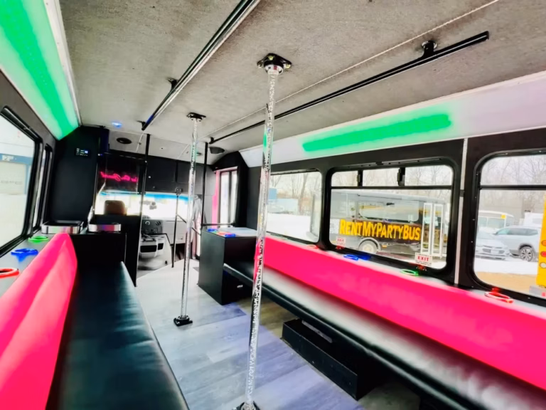 The Bachelorette Party Bus 31 Interior Green