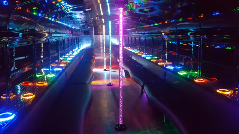 The Black Phantom Party Bus 24 Interior Pole Pink