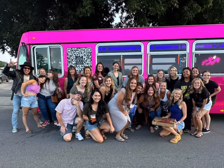 The Pinkalicious Party Bus Birthday Exterior
