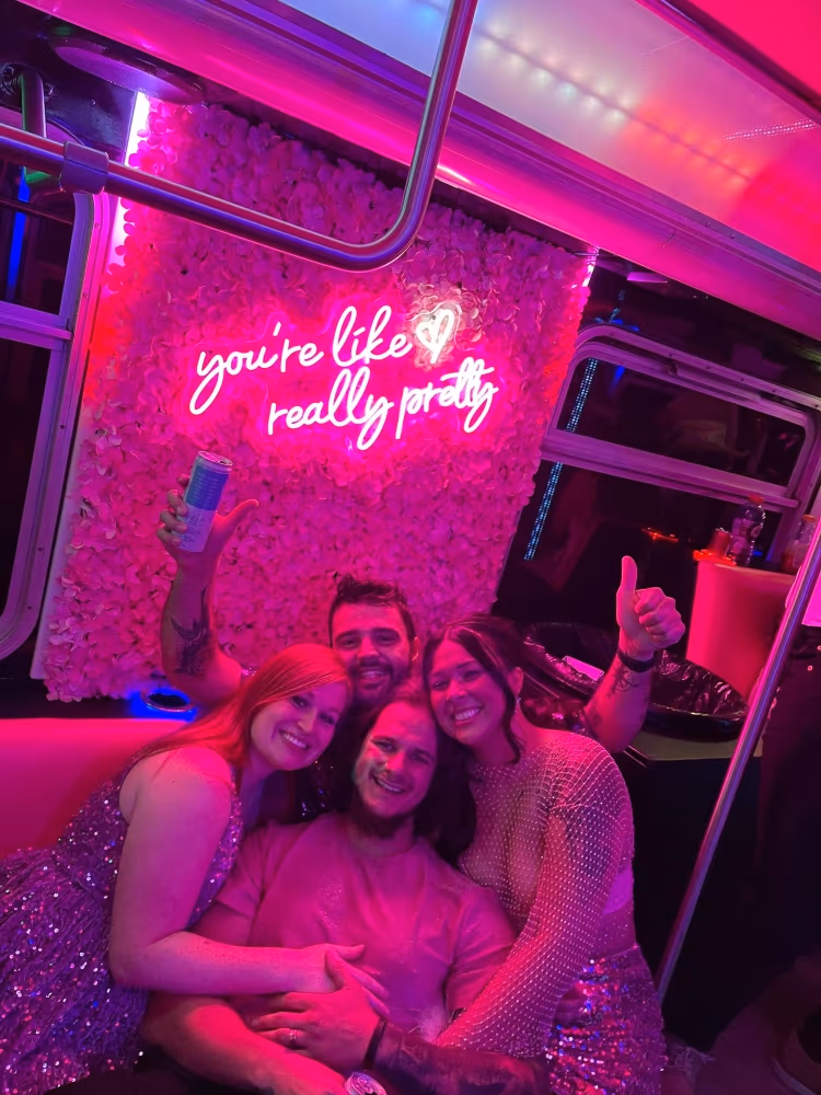 The Pinkalicious Party Bus Birthday Interior Neon Sign