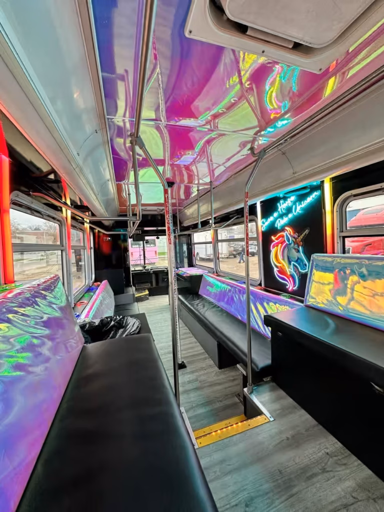 The Unicorn Party Bus 12 Interior rotated
