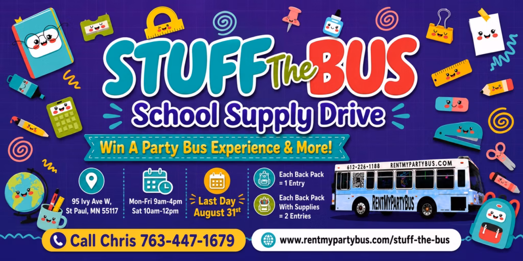 Stuff The Bus Schol Supply Drive - Cover 1